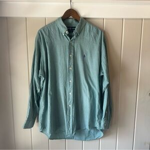 Polo by Ralph Lauren 100% Cotton Men's Casual Green Shirt, Size Large, EUC